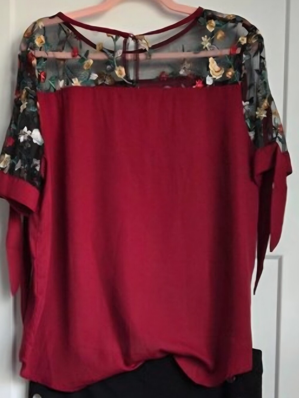 0021.  Wine Sheer Blouse